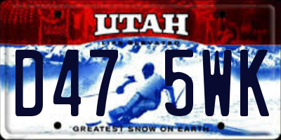 UT license plate D475WK