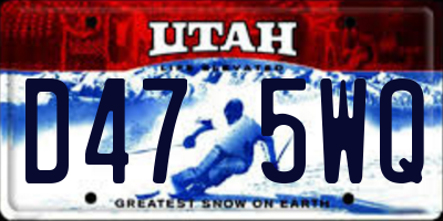 UT license plate D475WQ