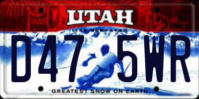 UT license plate D475WR