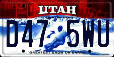 UT license plate D475WU