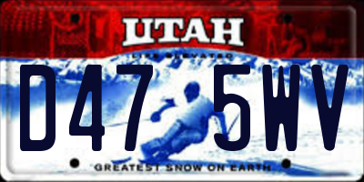UT license plate D475WV