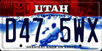UT license plate D475WX