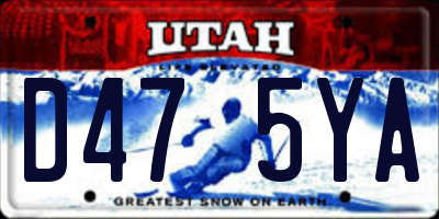 UT license plate D475YA