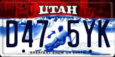 UT license plate D475YK