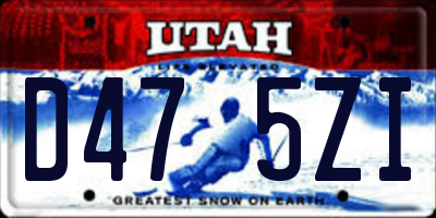 UT license plate D475ZI