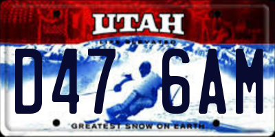 UT license plate D476AM