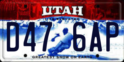 UT license plate D476AP