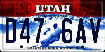 UT license plate D476AV