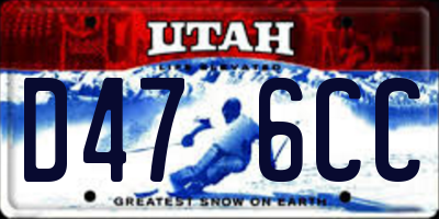 UT license plate D476CC
