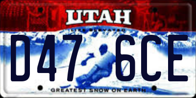 UT license plate D476CE