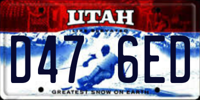 UT license plate D476ED