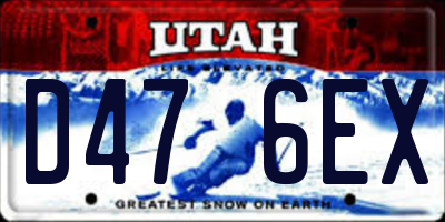 UT license plate D476EX