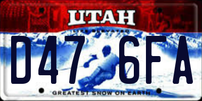 UT license plate D476FA