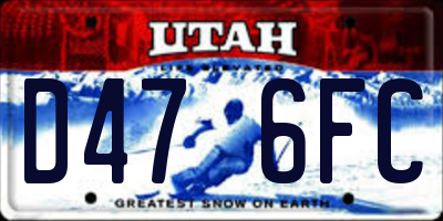 UT license plate D476FC