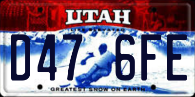 UT license plate D476FE