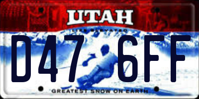 UT license plate D476FF