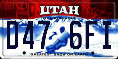 UT license plate D476FI