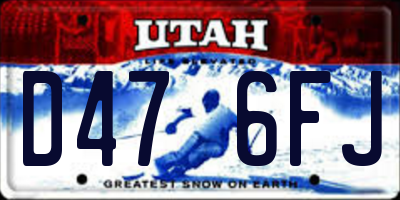 UT license plate D476FJ