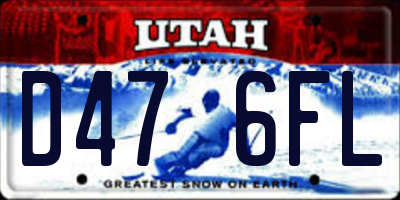 UT license plate D476FL