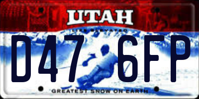 UT license plate D476FP