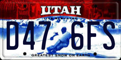 UT license plate D476FS