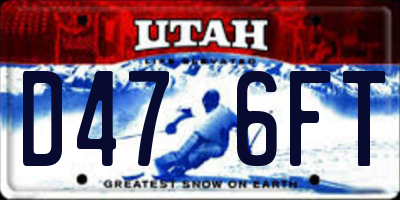 UT license plate D476FT