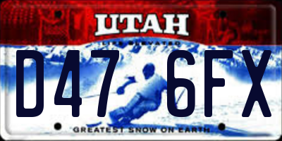 UT license plate D476FX