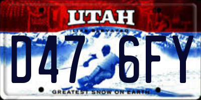 UT license plate D476FY
