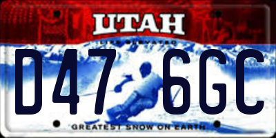 UT license plate D476GC