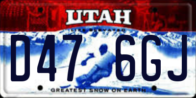UT license plate D476GJ