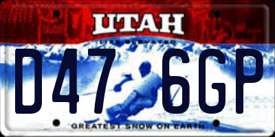 UT license plate D476GP
