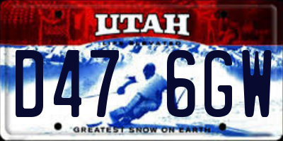UT license plate D476GW