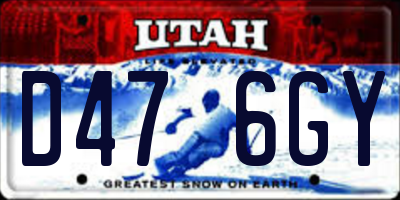 UT license plate D476GY