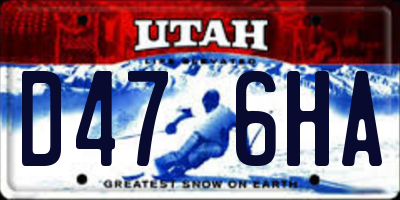 UT license plate D476HA