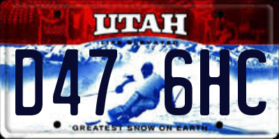 UT license plate D476HC