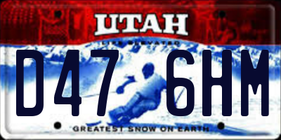 UT license plate D476HM