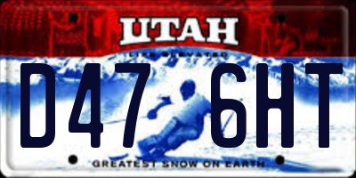 UT license plate D476HT