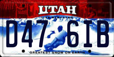 UT license plate D476IB