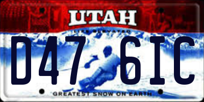 UT license plate D476IC