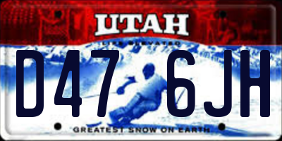 UT license plate D476JH