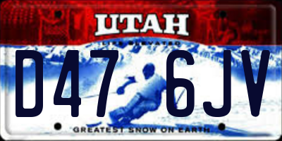UT license plate D476JV