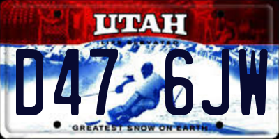 UT license plate D476JW