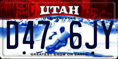 UT license plate D476JY