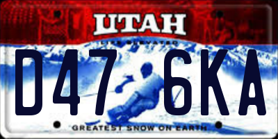 UT license plate D476KA