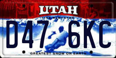 UT license plate D476KC