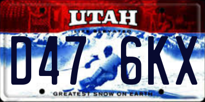 UT license plate D476KX