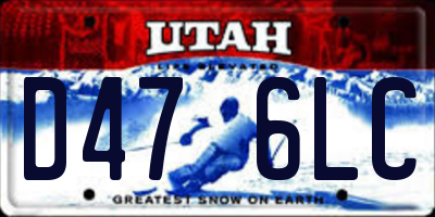 UT license plate D476LC