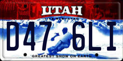 UT license plate D476LI