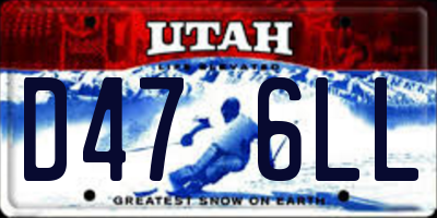 UT license plate D476LL