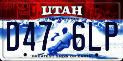 UT license plate D476LP